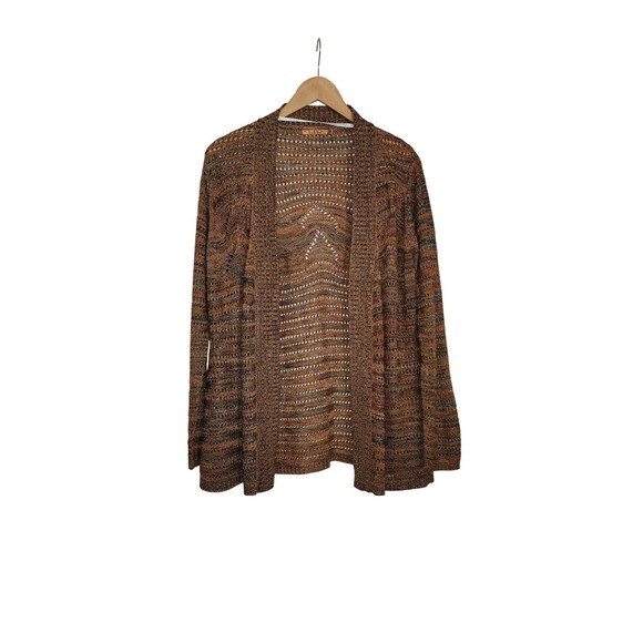 Sweaters - Beldini Multicolor Open Knit‎ Sweater Womens XL Mock Neck Earthy Grandmacore